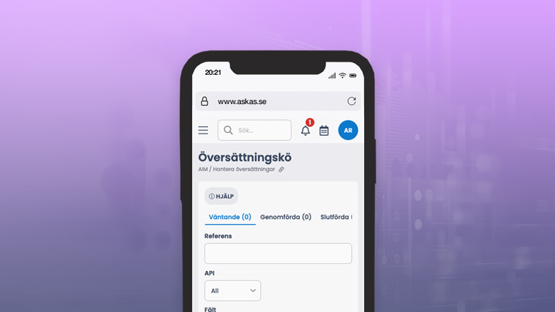 Askås erbjuder kraftfull funktionalitet för att snabbt översätta allt innehåll och all data till ett nytt språk.