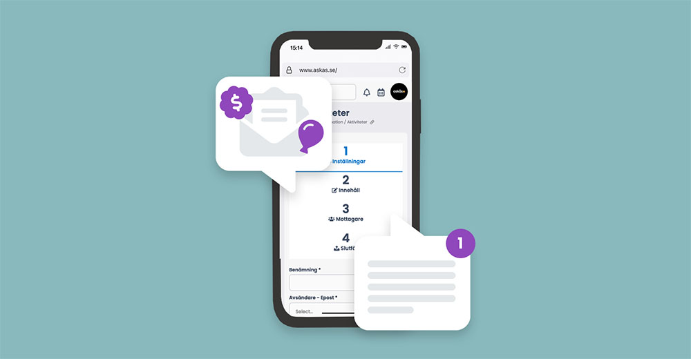 Make customized and targeted mailings via email or SMS to customers