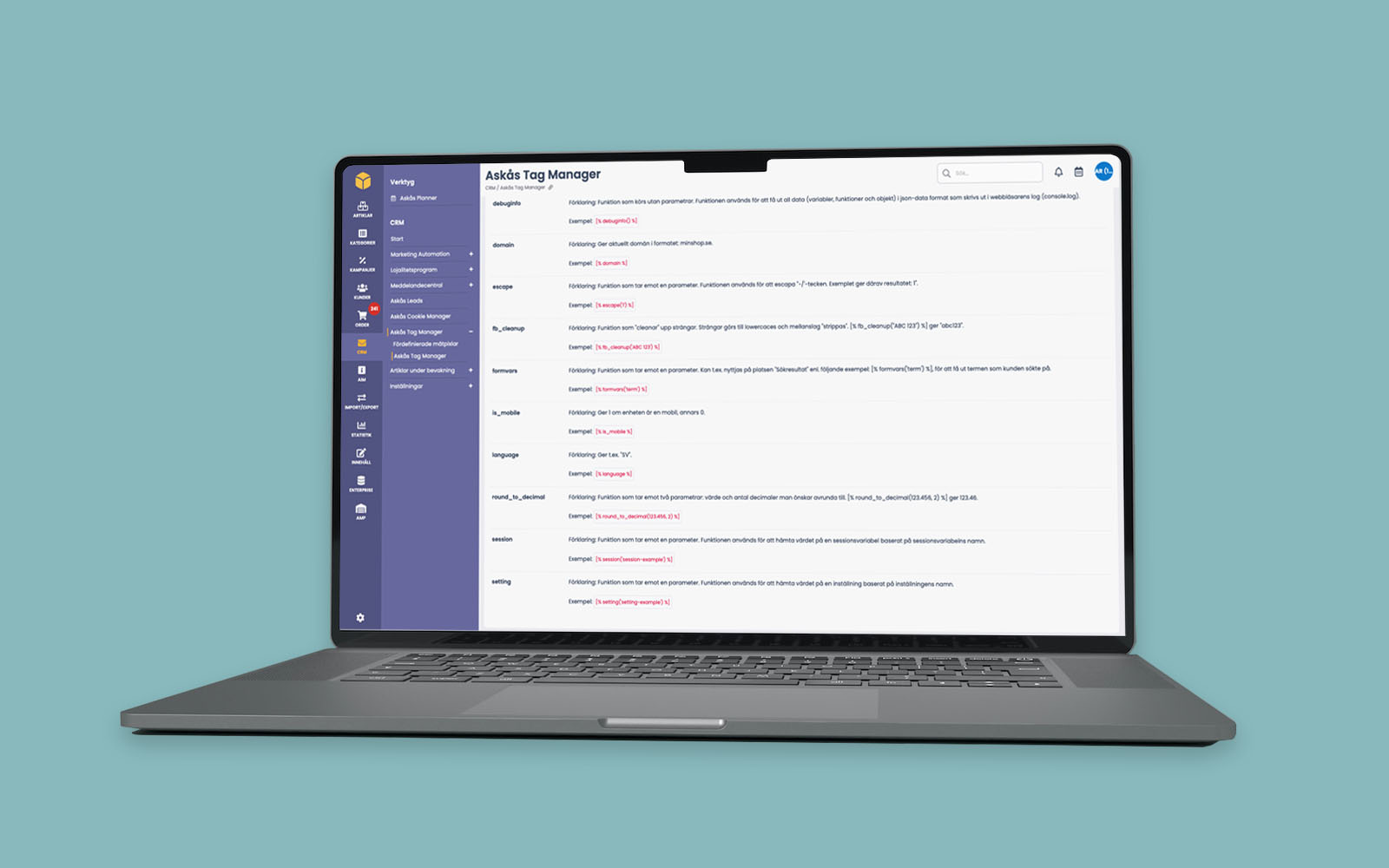 Askås Tag Manager in the group Features at Askås I&R AB (askas_0030)